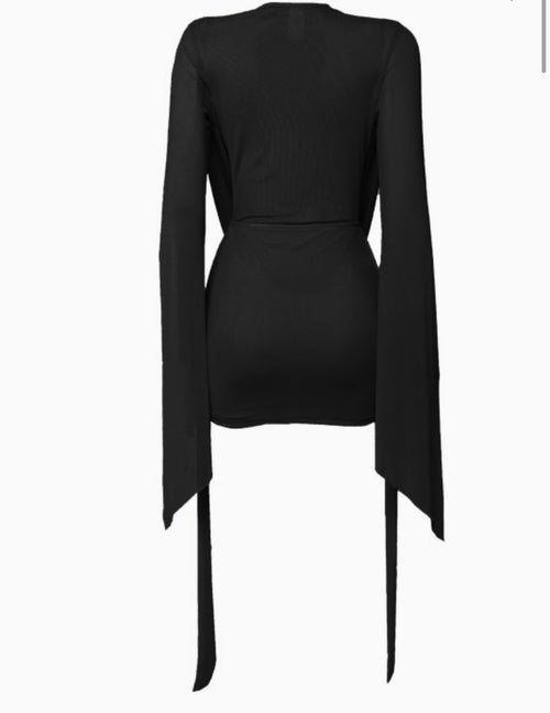 Black Draped Mini Dress
